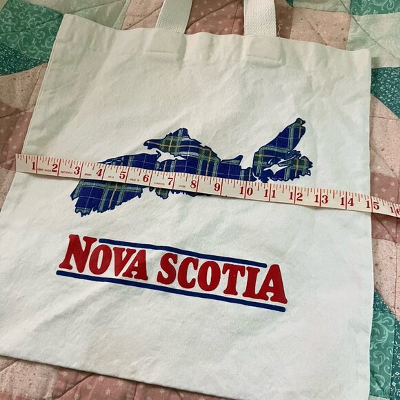 Vintage Nova Scotia Tote Bag Reusable Shopper Shoulder Bag Canvas Tartan - Picture 6 of 8